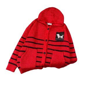 Thom Browne Dachshund Red Knitted Hoodie